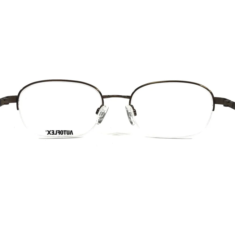 Autoflex Eyeglasses Frames SIR DUKE 210 Satin Brown Round Half Rim 53-19-140